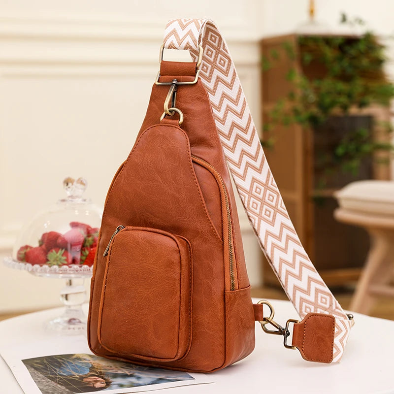 Bags for Women Newly Women Chest Pack Female Sling Bags Crossbody Waterproof Shoulder Chest Bag Casual PU Leather Messenger Pack