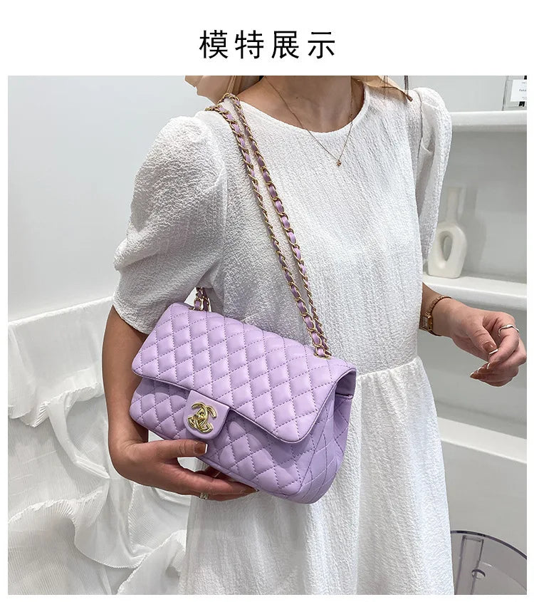 2025 Fashionable New Versatile Commuter Women's Bag Large-capacity One-shoulder Crossbody Bag with Diamond Chain Bag