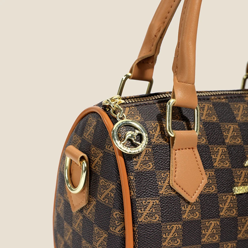 New vintage printed Boston handbag, trendy bags, versatile messenger bag