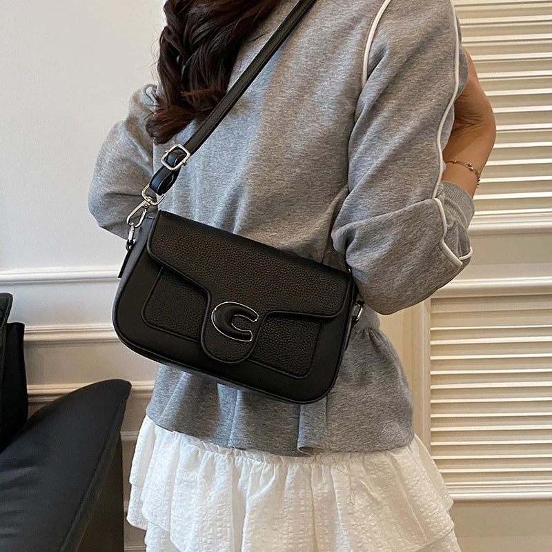 Chic Parisian-Style Tote Bag Luxury Leather Crossbody Bag For Women Elegant Vintage Design Shoulder Bag