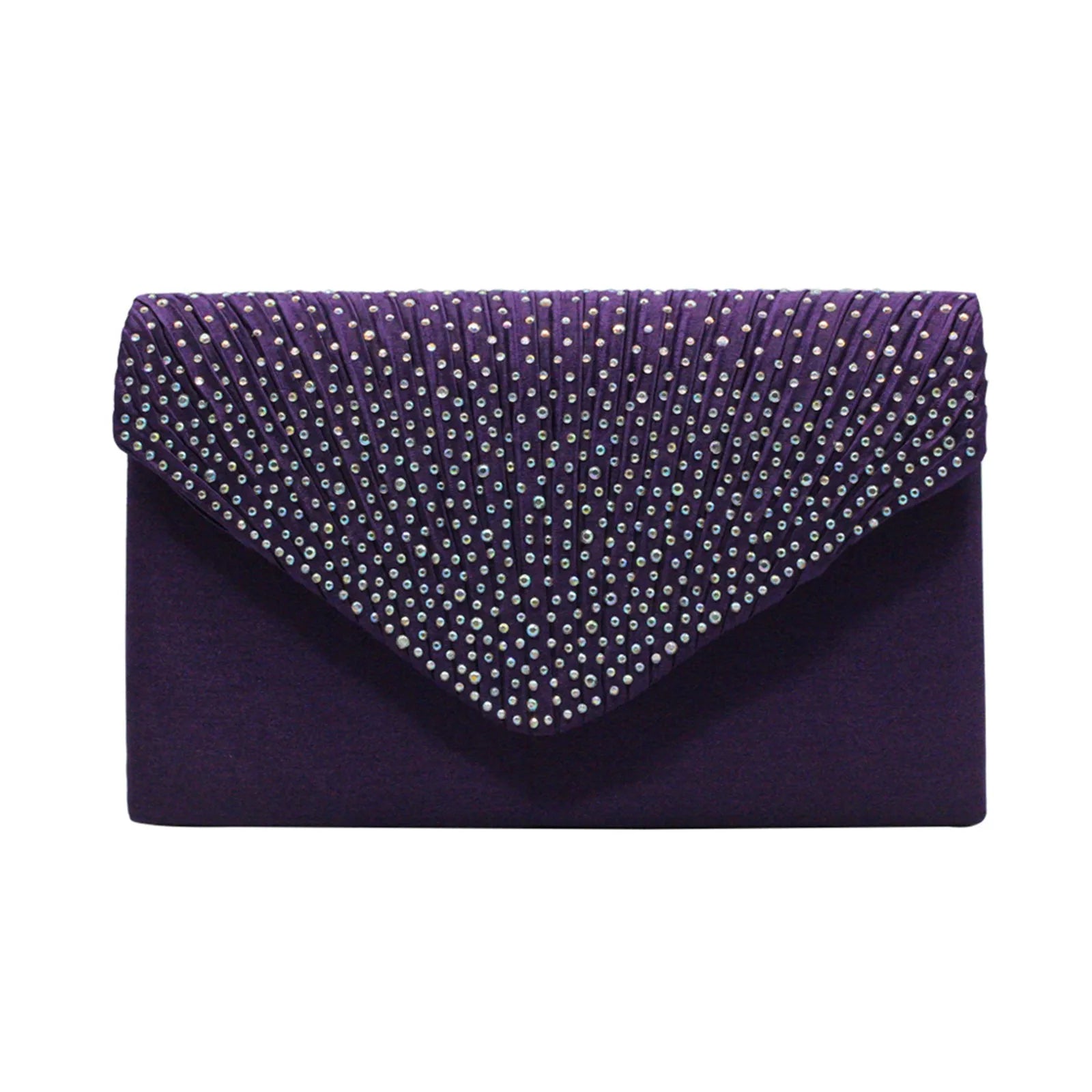 Women's  Luxury Silk Evening Clutch Bag - Elegant Women’s Prom/Wedding Handbag with Detachable Chain Strap & Secure Closure
