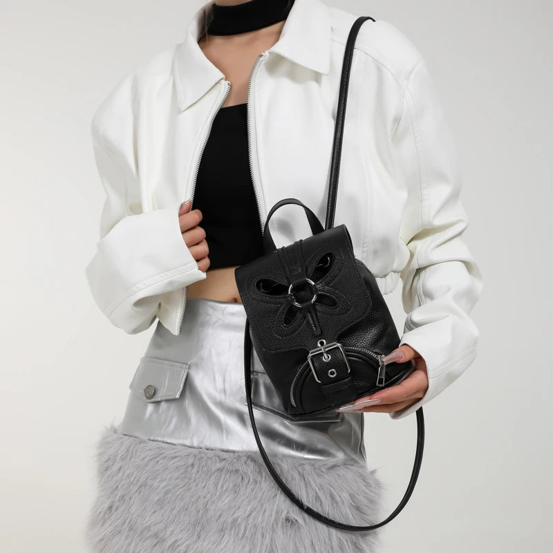 Korean Fashion Backbag Casual Travel Bag Classic Flower Backpack 2024 Pu Leather Women Bags Foreign Trade Bag Women'S Backpack