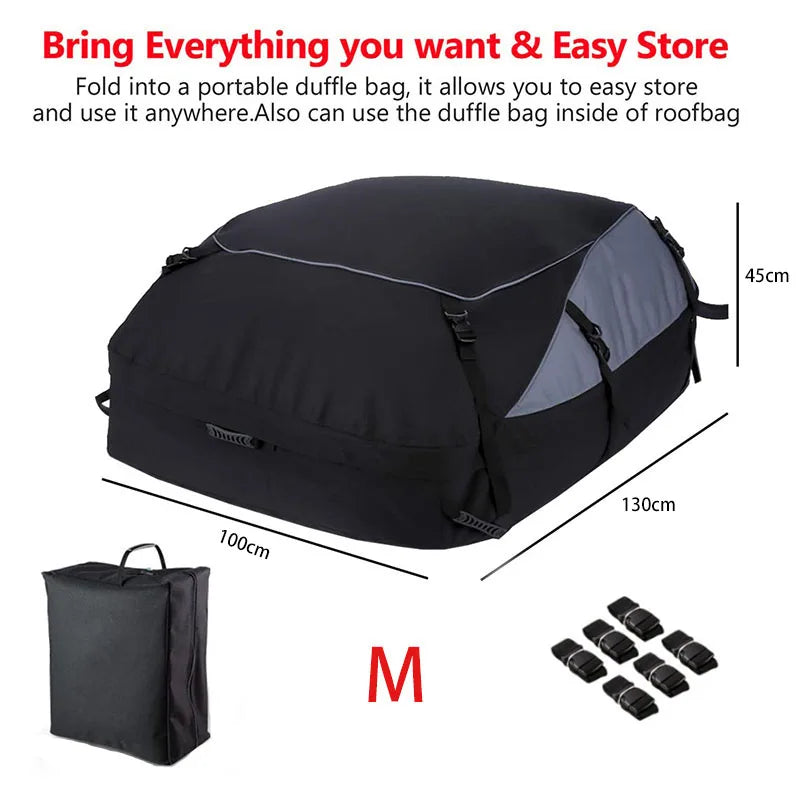 Car Cargo Roof Bag Waterproof Auto Rooftop Luggage Carrier Storage Bag 600D Oxford Car SUV Van Foldable Roofs Bags