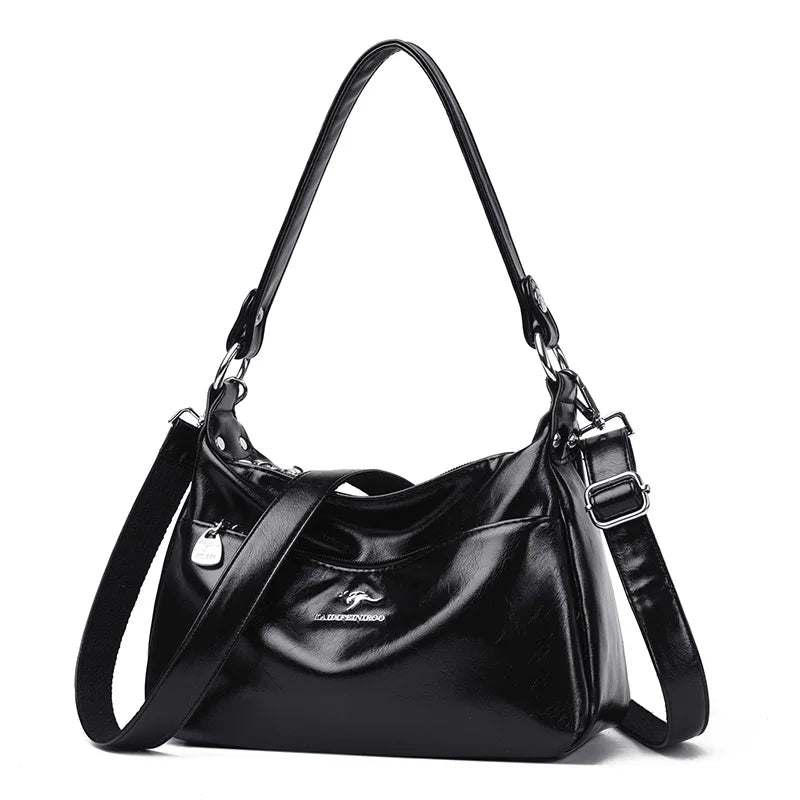 New Messenger Bags Women Fashion Handbags Retro Solid Color PU Leather Shoulder Underarm Bag Casual Women Handbags Designer Bag