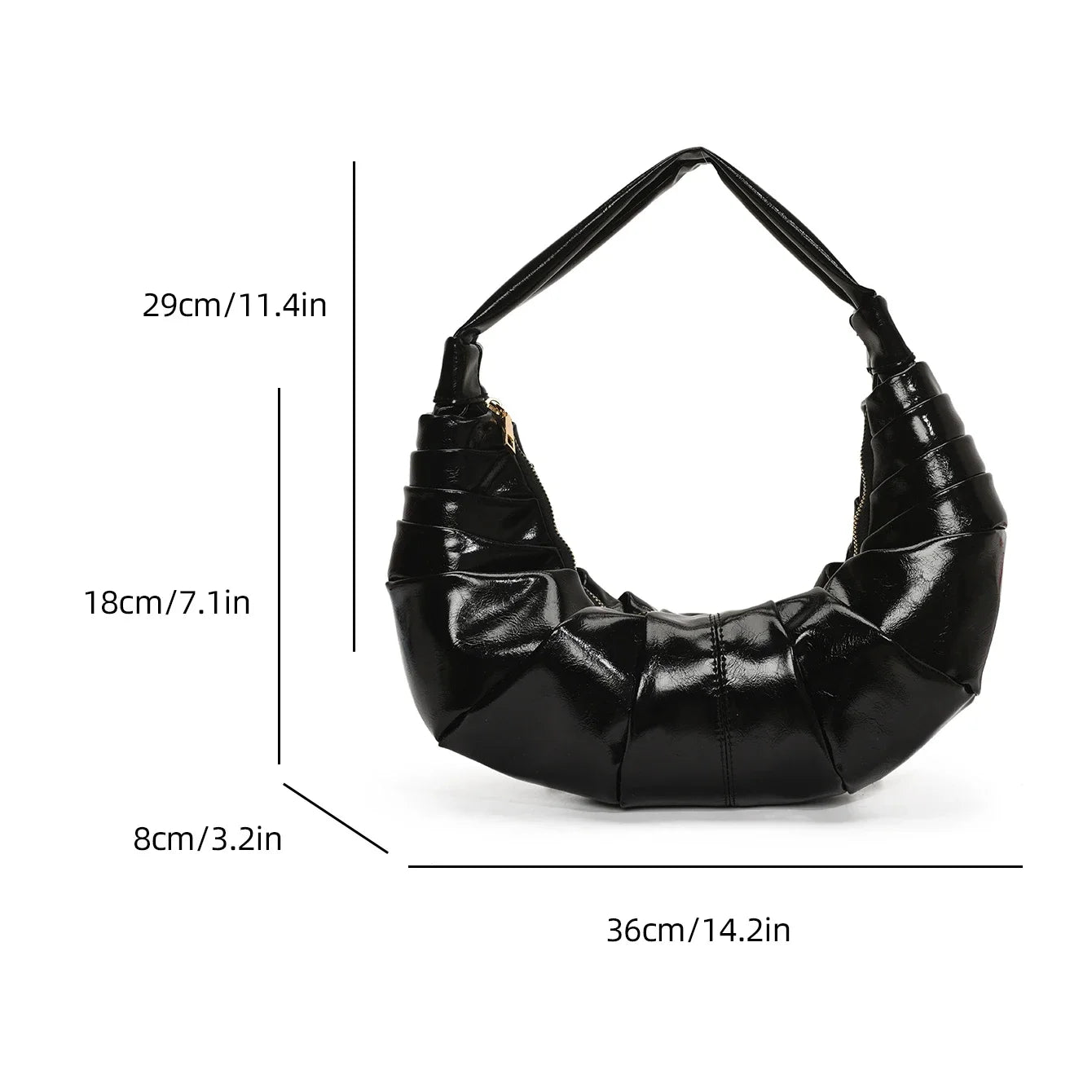 Silver Handbags Women Dumpling Shoulder Bag Fashion Luxury Ladies Hobos Bags High Capacity Female Tote Bag Black