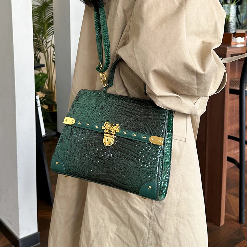 Chic Ladies Leather Shoulder Bag Luxury Crossbody Handbag Women's Designer Tote Purse Classic Elegant Style