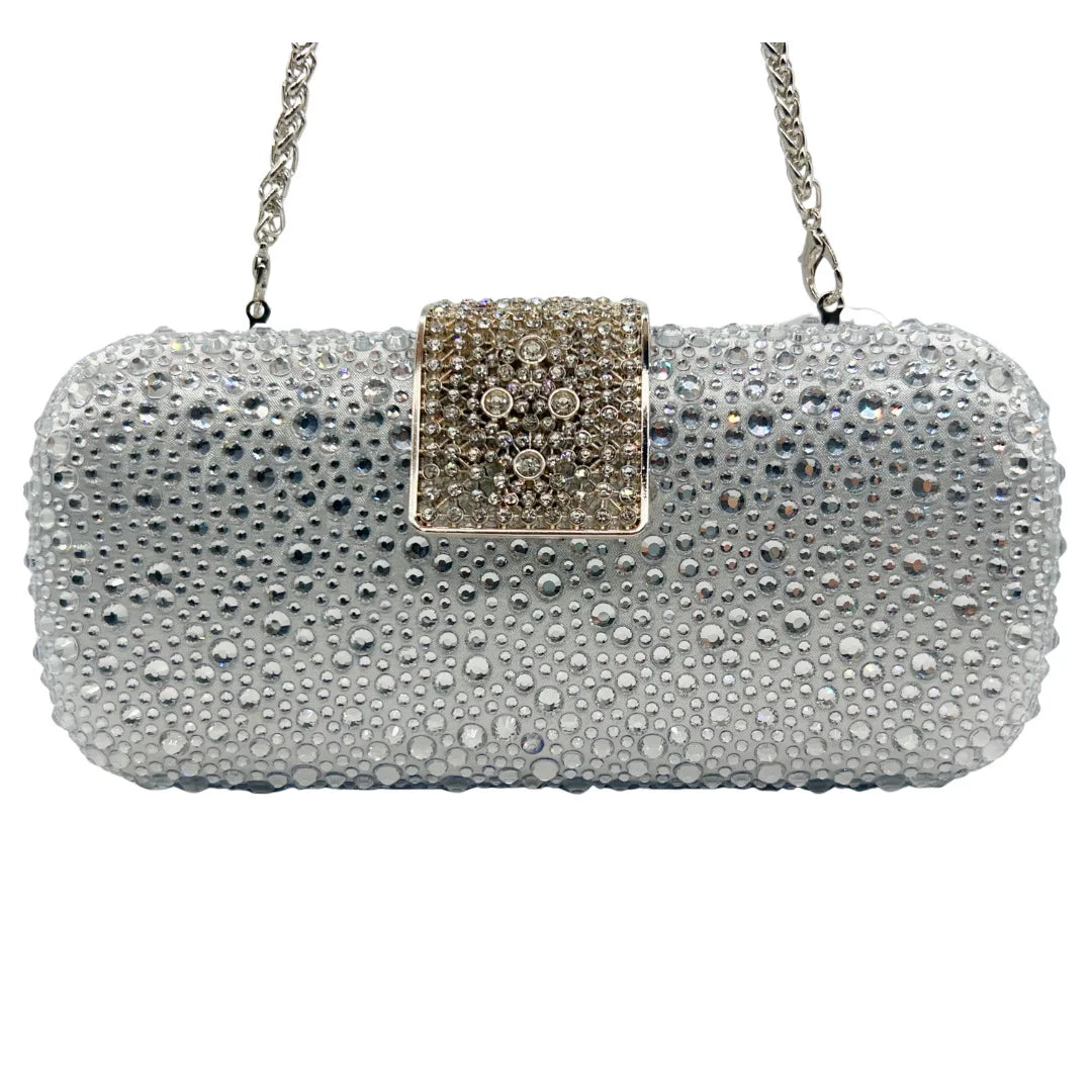 Luxury Evening Bag for Women Fashion Small Clutch Rhinestone Handbag Vintage Beaded Polyester Fiber Hard Shell Handbag