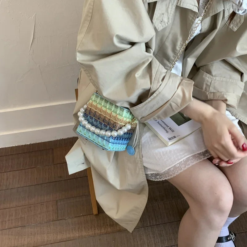 Trendy Chain Strap Women's Crossbody Bag Fashionable Drawstring Shoulder Bag Stylish Small Square Handbag Casual New Model