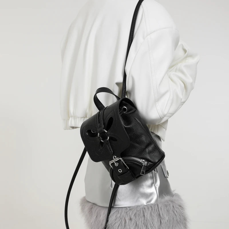 Korean Fashion Backbag Casual Travel Bag Classic Flower Backpack 2024 Pu Leather Women Bags Foreign Trade Bag Women'S Backpack