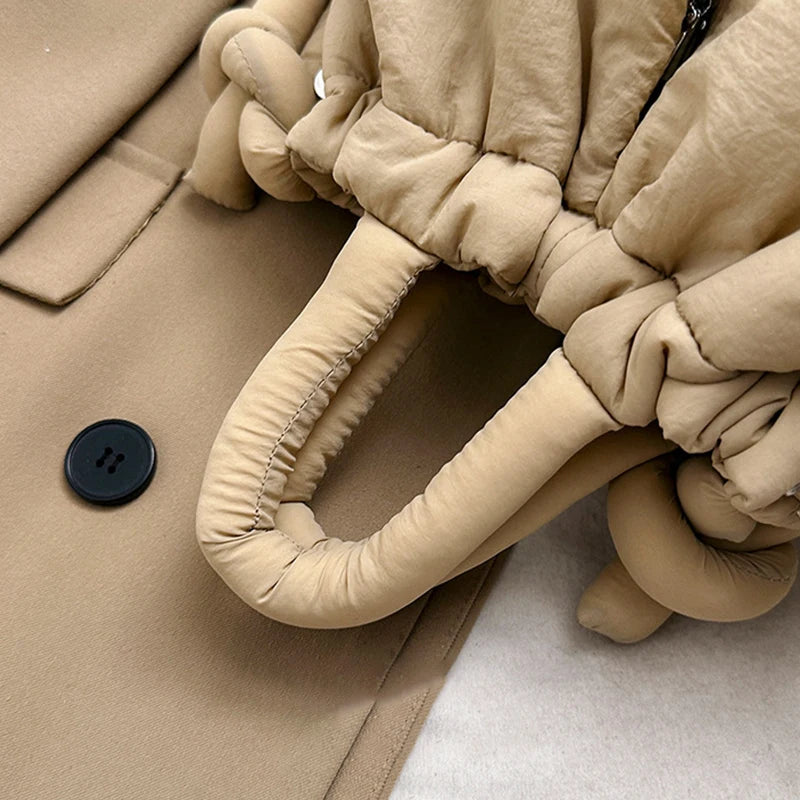 Fashion Casual Large Capacity Puffer Tote Bag Designer Padded Nylon Women Shoulder Bags Handbags Knotted Strap Crossbody Bags