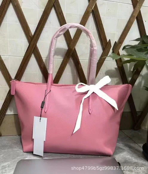 French Fashion Large Capacity Tote Bag Convenient Shoulder Bag Women Commuter Bag Pure Color Handbag Bucket Shape Daily Match