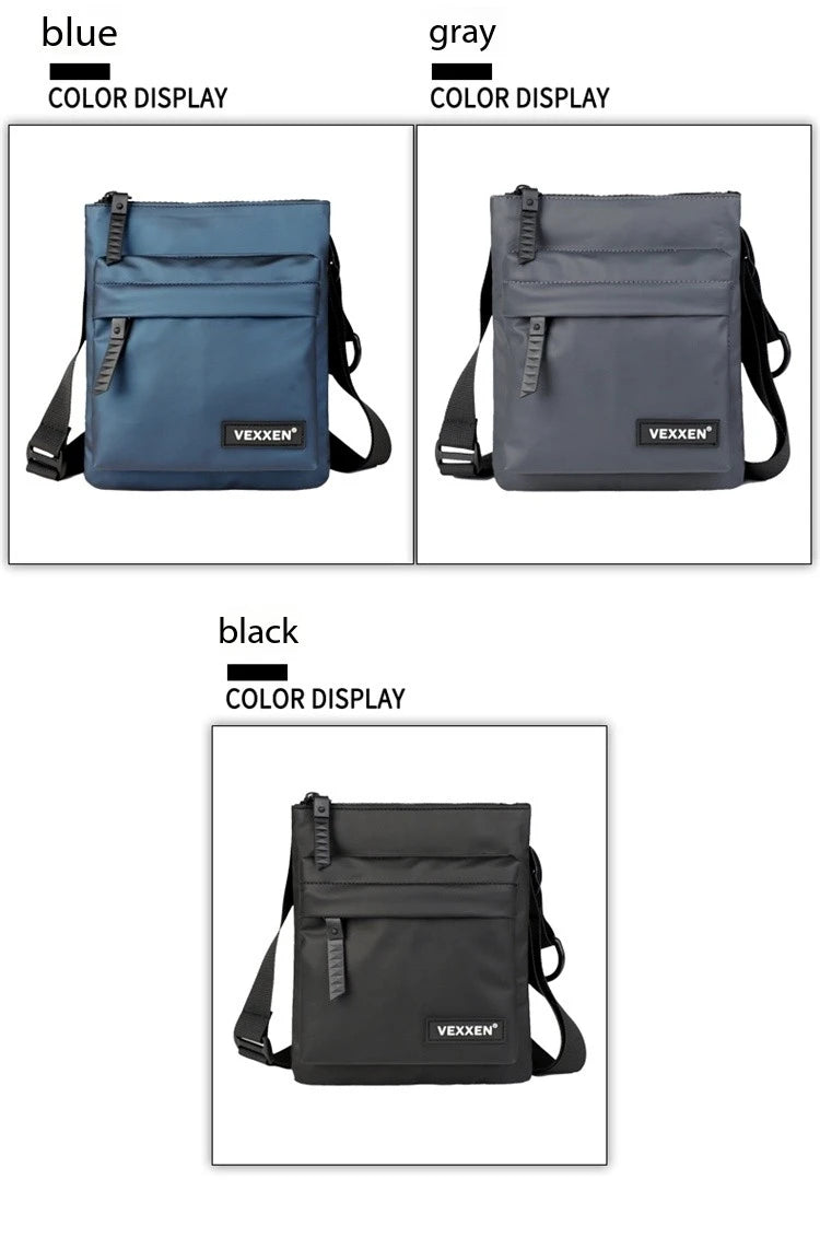 Messenger Sling Bags For Men Casual PU Leather Zipper Crossbody Pouch Simple Mini Crossbody Phone Bag Male Side Shoulder Bag