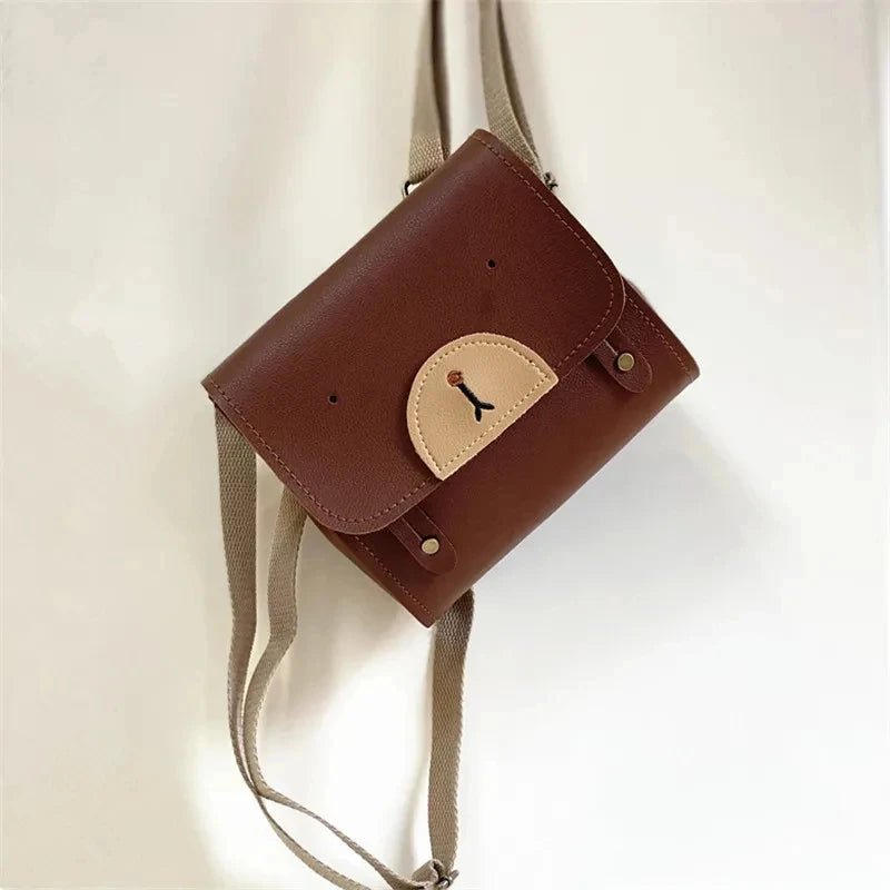 Bear Baby Backpack Bag PU Leather Infant Kindergarten Kids School Bags for Girls Boys Children Shoulder Bag 2-8Y Small Size