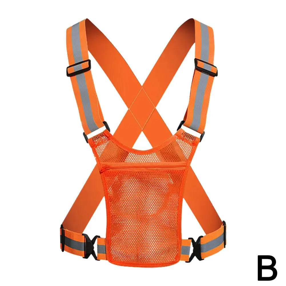 Reflective Safety Vests Lightweight Adjustable Elastic Vest Jacket Hi Vis Reflective Strips for Traffic Control Running Cycling