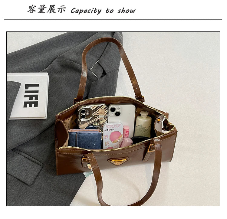 Luxury Brand Leather Messenger Bag, Women's Crossbody Bag For Ladies, Elegant Tote Bags With Famous Designer Popular Style