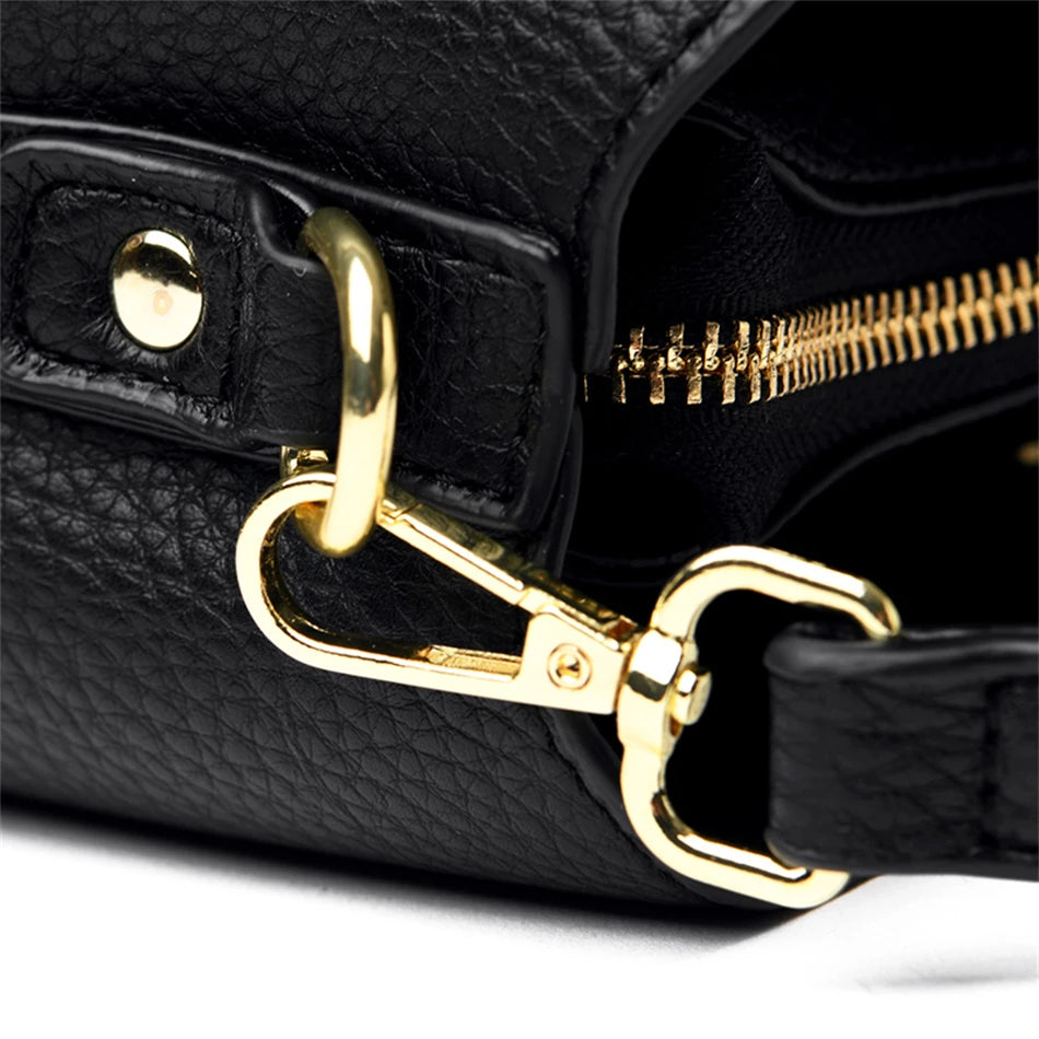 Luxury Designer High Quality Leather Women's Handbag Purses 3 Layers Multifunctional Ladies Shoulder Messenger Bags Sac Femme