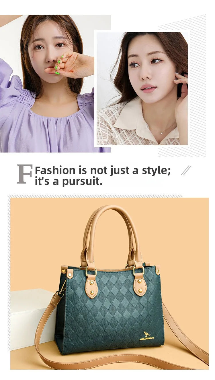 Fashionable Large Women's Handbag Shoulder Bag Crossbody Bag for Middle-Aged Mothers PU Material Boston Bag Style Summer Hot...