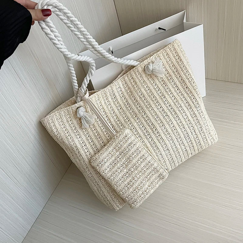 2025 France Designer Women Handbags Fashion Large Capacity Straw Tote Bag Summer Beach Bag Casual Bali Big Purse