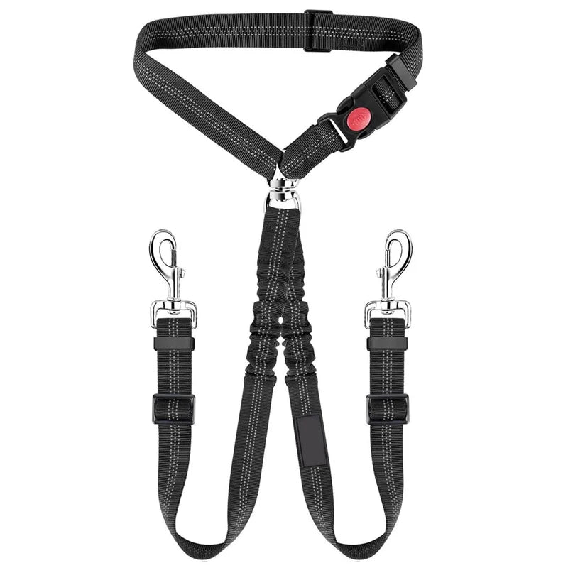Multi-functional Dog Seat Belt for Car Pet Car Headrest Restraint Safety Seatbelt Reflective Adjust Elastic Bungee Dog Leash