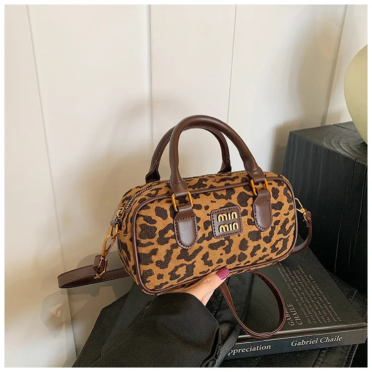 Luxury Brand Women Bag 2024 Winter Handbag Phone Purse Fashion Hobo Bag Satchel Retro Leopard Print Lady Shoulder Crossbody Bags