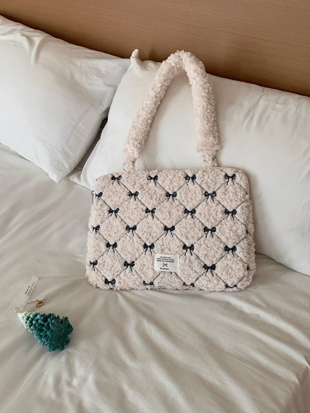 Cute Laptop Bag 13.3 14 15.6 For Macbook Air Pro 13 15 16 HP Huawei Asus Acer Dell Xiaomi Lenovo plush Shoulder Handbag