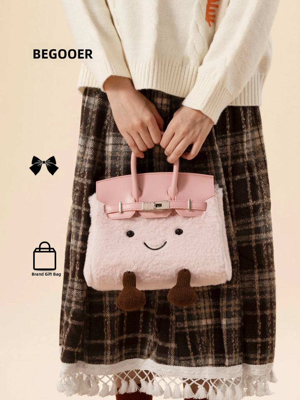 Cute Plu Crossbody Bag Women's Faionable Cartoon Handbag  Handbag Removable oulder Strap PU Leather Briti Sle