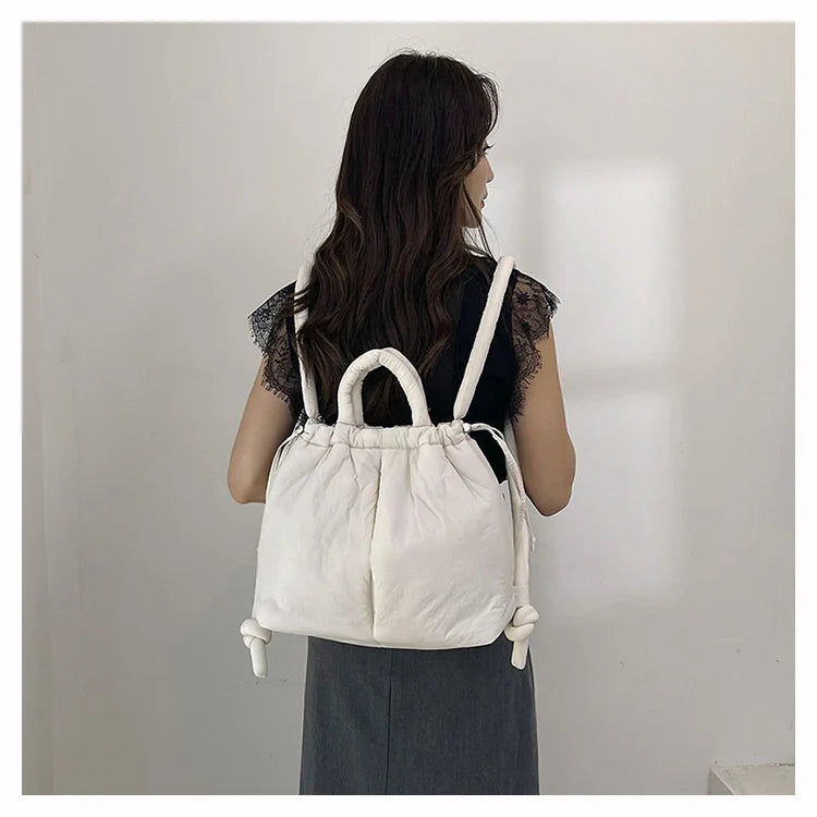 Women Shoulder Crossbody Bags Casual Nylon Padded Tote Bag Designer Soft Puffer Simple Vintage Large Capacity Handbags