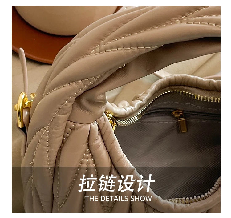 Luxury Brand Elegant Leather Messenger Bag For Ladies, Crossbody Shoulder Function Famous Designer Handbag