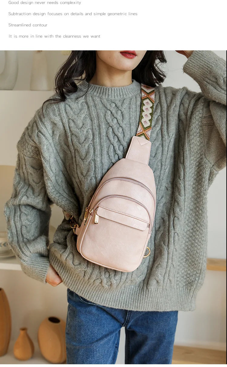 Sling Bag For Women Men Backpack Fanny Pack Crossbody Purse Chest Travel Shoulder Belt Bags Purse Handbag PU Leather Anti Theft