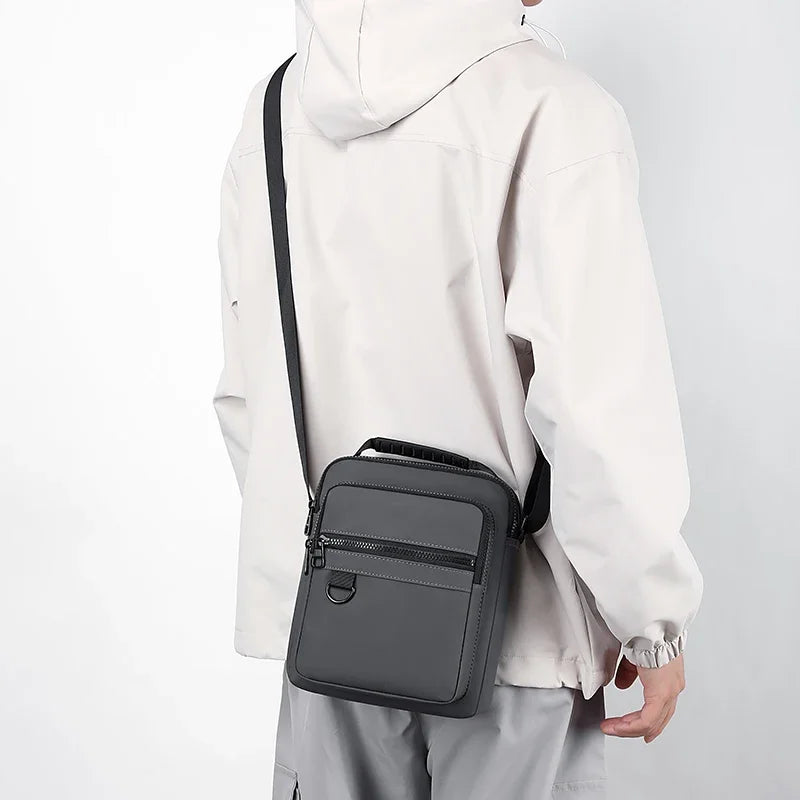 Messenger Sling Bags for Men Casual Oxford Small Zipper Crossbody Pouch Simple Mini Crossbody Phone Bag Male Side Shoulder Bag