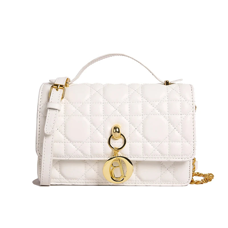 Luxury Black Quilted Handbag Women's Chain Shoulder Bag Designer Crossbody Bags for Women Ladies Elegant Sling Bag for Daily