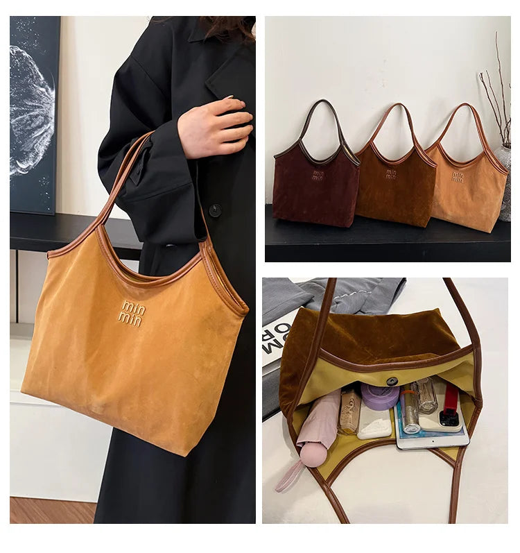 Lady tote bag - stylish, versatile, high-end, retro, large capacity at the armpit, single shoulder, suitable for daily commuting