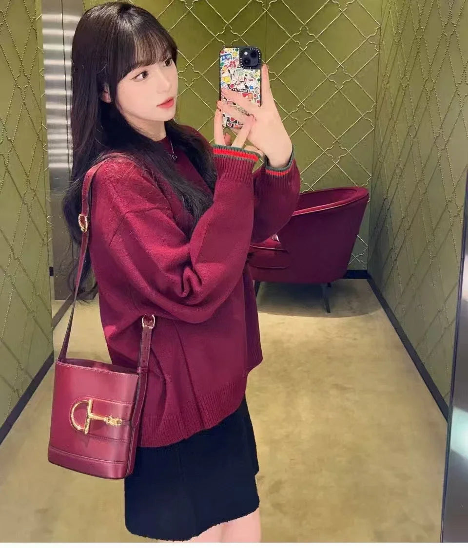 Luxury Crossbody Handbag For Women Paris Fashion Elegant Leather Classic Large Capacity Tote Bag Solid Color Designer