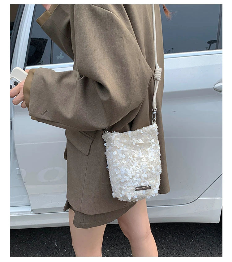 2025 New Large Sequined Bags for Women Are in Trend This Year – Large-Capacity Tote Bags with a Stylish Texture, Suitable as Sho