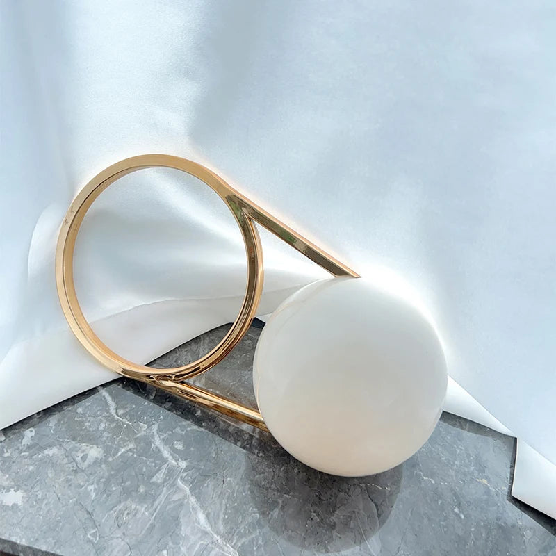 Brand Evening Bag With Ball Handle Mini Pvc Luxury Shoulder Bag Electroplated Bowling Purse Women Round Ball Handbag Armpit Bag