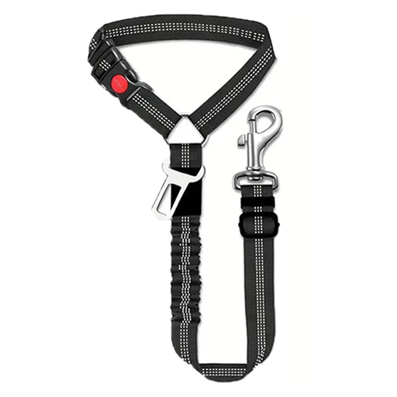 Multi-functional Dog Seat Belt for Car Pet Car Headrest Restraint Safety Seatbelt Reflective Adjust Elastic Bungee Dog Leash