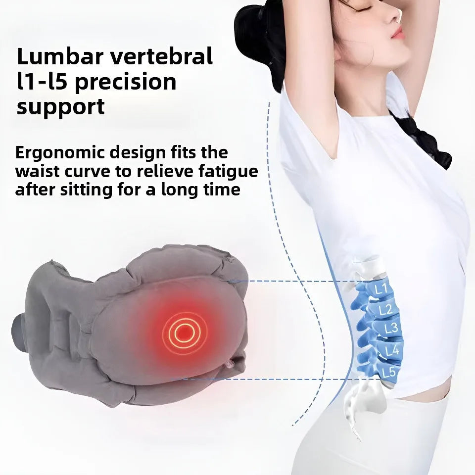 Lumbar Support For Cars High-speed Rail Airplanes Travel Lower Back Pain Relief Seat Pillow Waist Cushion Inflatable Backrest