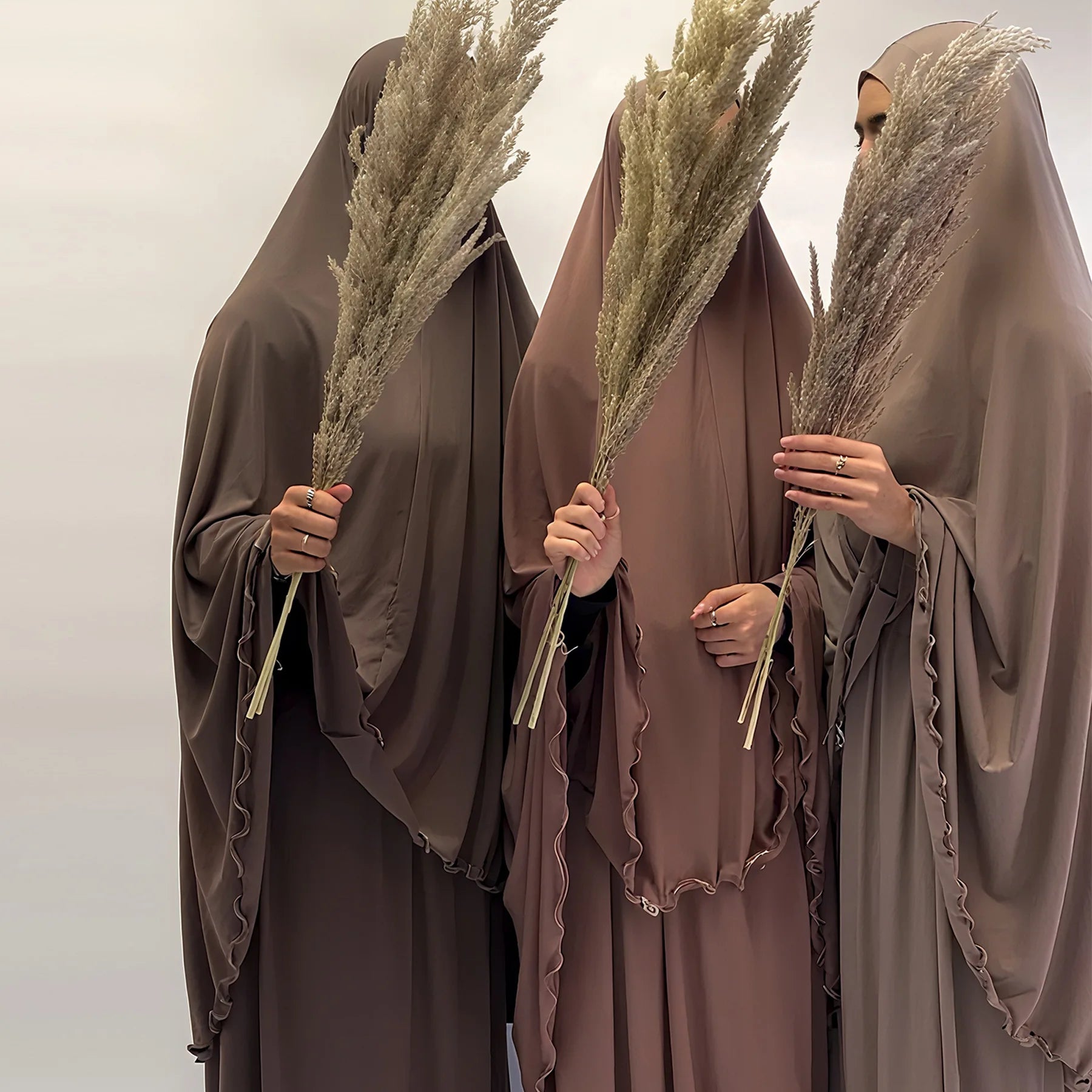 Two Piece Arabic Muslim Women Set Elegant Dubai Hijab Abaya Eid Middle East Prayer Clothes Islamic Khimar Outfit Moroccam Kaftan