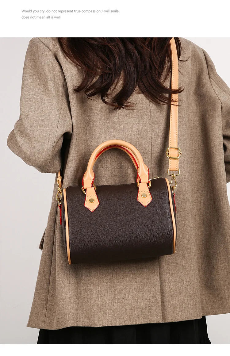 Luxury PU Women's Shoulder Bag - Pillow Boston Bag, Adjustable Crossbody/Handheld/Underarm, Spacious Multi-Way Purse