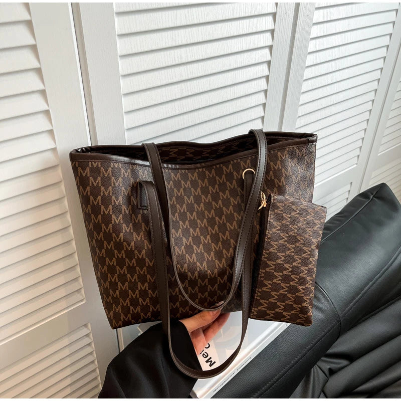 Luxury Women's Handbag Retro Casual Large Capacity Tote Bag Fashion Commuter Shoulder Bag High Quality Women Bag With Coin Purse