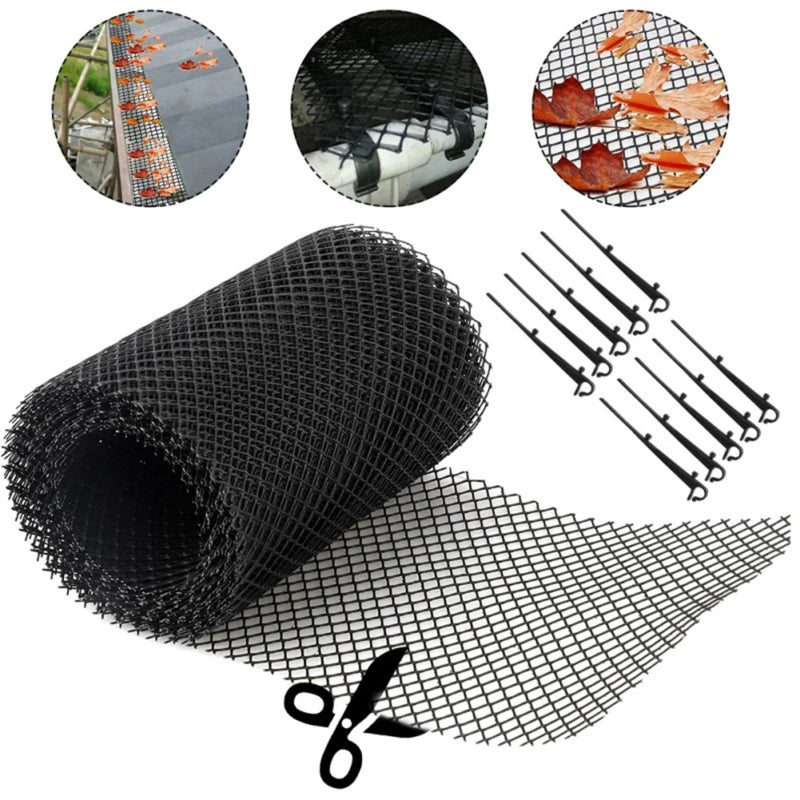 Guard Rain Anti-blocking Filter Gutter Guard Ladder Plastic Screen Mesh PVC Protective Net Leaf Guards