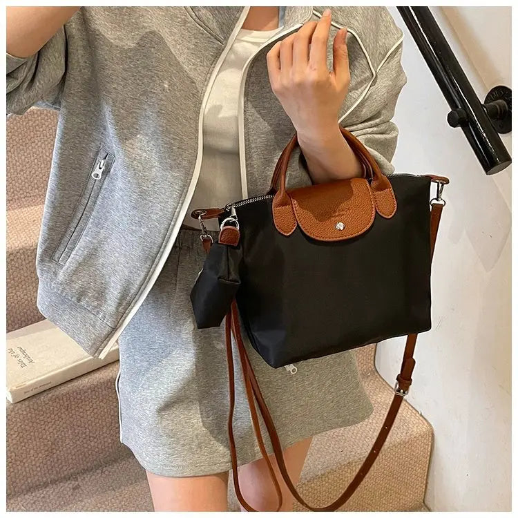 Luxury 2025 Work Tote - Fashion Patchwork Handbag with Long Strap Large Capacity, Waterproof Lining, Perfect for Office & Travel