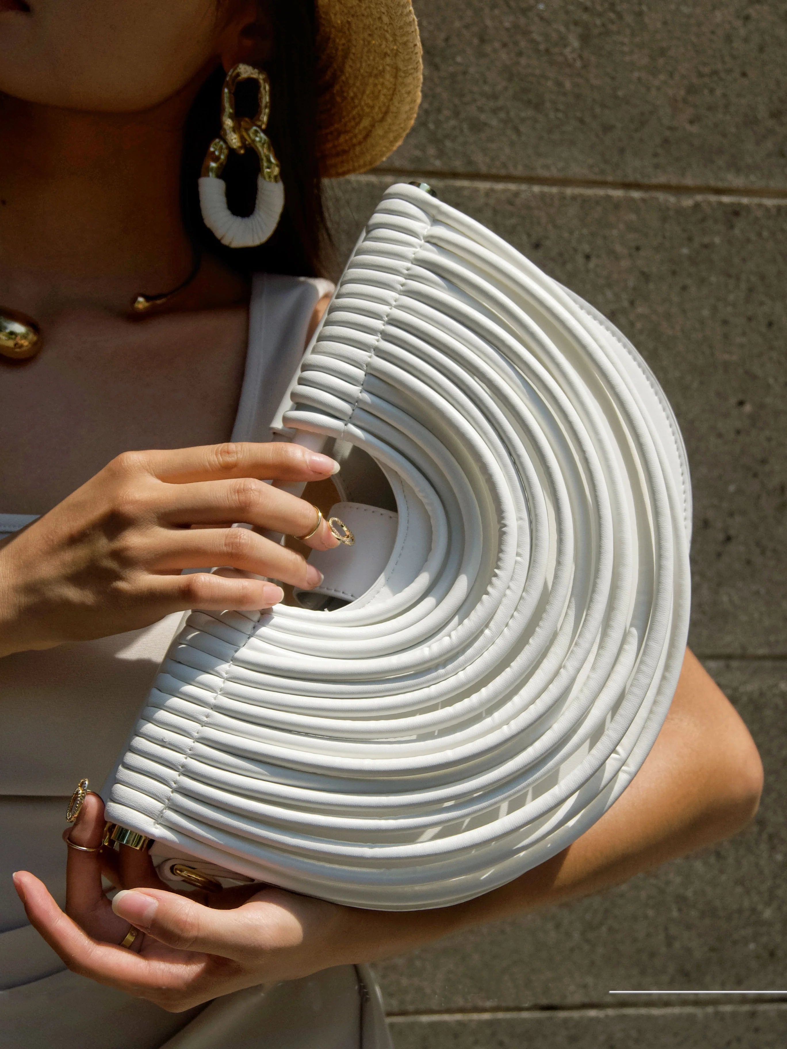 Handbags for Women 2025 New Gold Luxury Designer Brand Handwoven Noodle Bags Half Round Pulled Hobo Silver Evening Clutch Chic