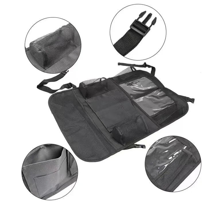 Car Seat Storage Organizer Multifunctional Oxford Fabric Car Back Multi Pocket Storage Bag with Touch Screen Tablet Holder
