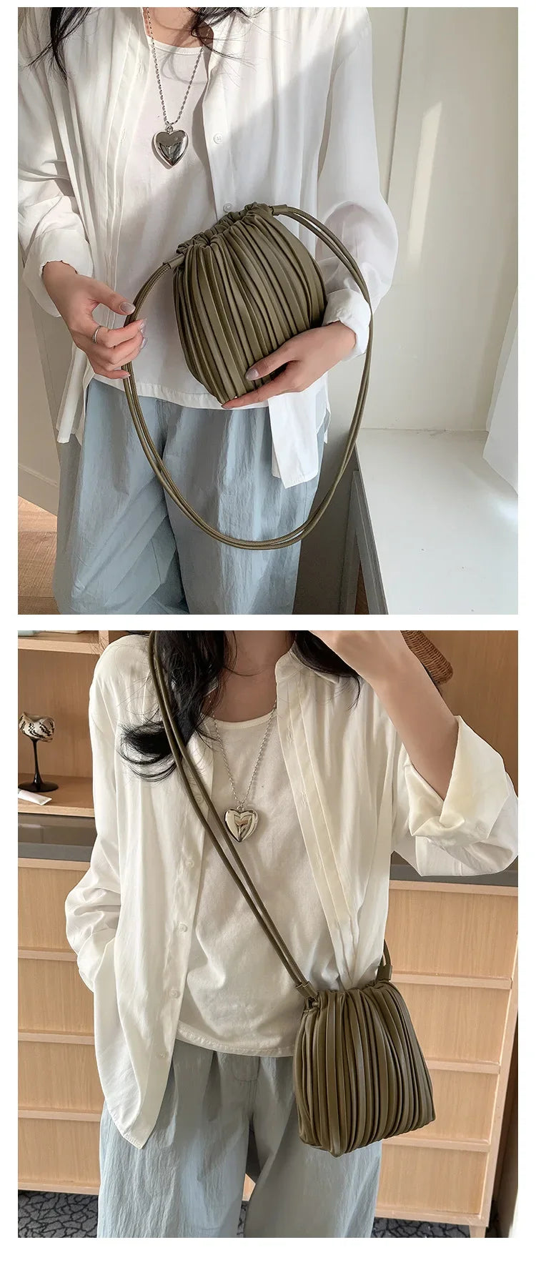 Luxury Women's Shoulder Crossbody Bag Summer New Luxury Soft PU Pleated Mini Bag Versatile Fashion Candy Color Small Square Bag