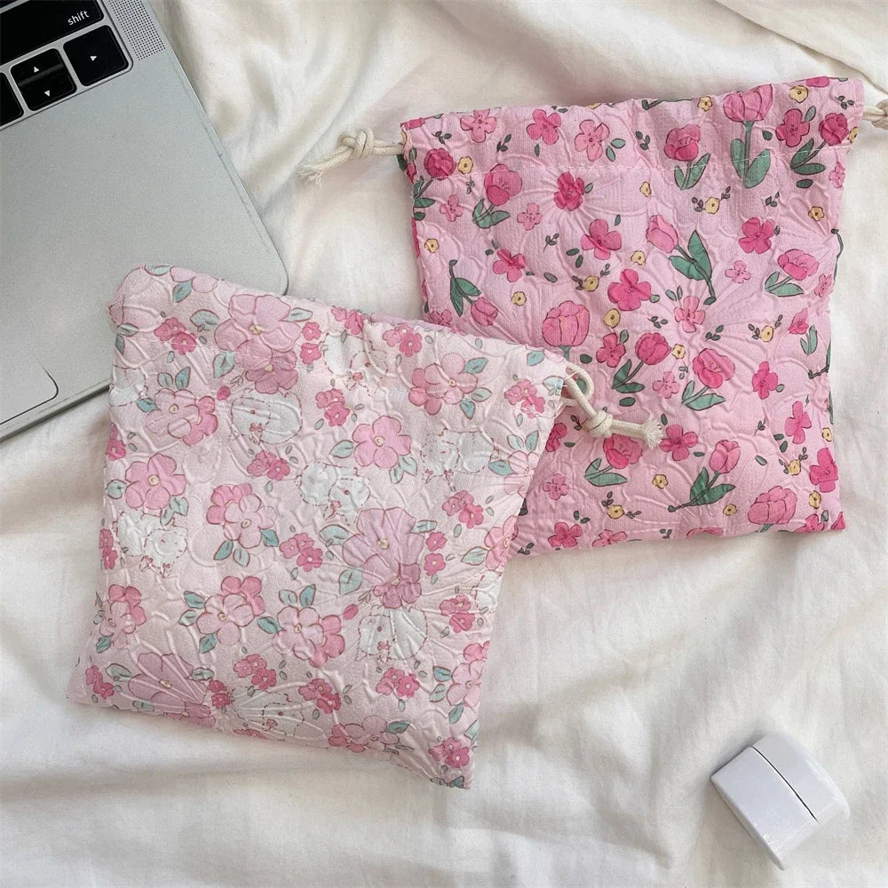 Cute Bear Cartoon Drawstring Bags Women Drawstring Packaging Pocket Cosmetic Bag Makeup Bag Large Capacity Coin Purse Coin Pouch