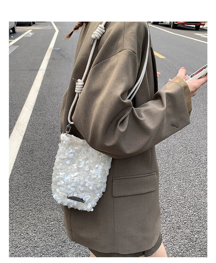 2025 New Large Sequined Bags for Women Are in Trend This Year – Large-Capacity Tote Bags with a Stylish Texture, Suitable as Sho