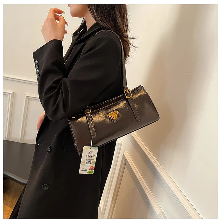 Luxury Brand Leather Messenger Bag, Women's Crossbody Bag For Ladies, Elegant Tote Bags With Famous Designer Popular Style