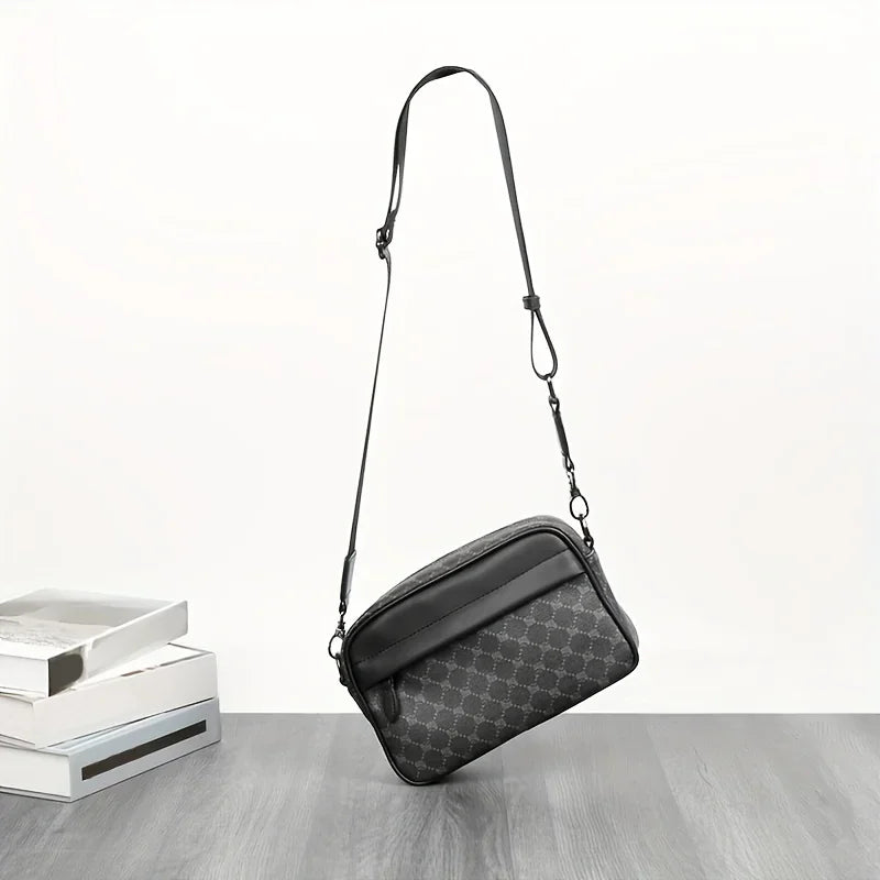 Luxury Square Crossbody Bags Men Fashion Plaid Men Shoulder Bag Business Messenger Bag Mens Handbag Satchels Tote Purse