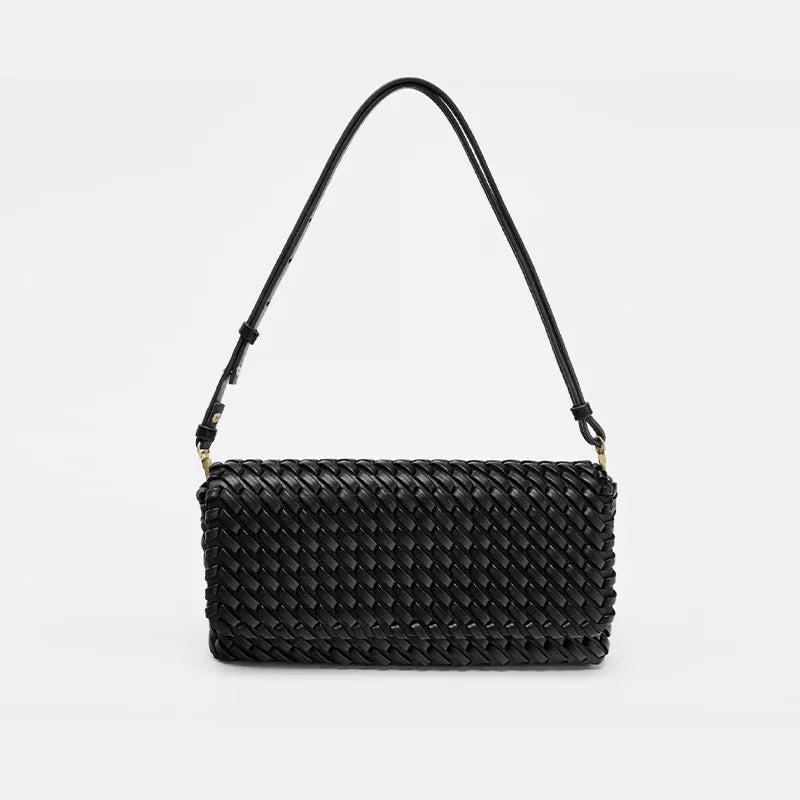 Luxury Top Handle Tote Bag Elongated Exquisite Woven Shopping Bag Magnetic Closure Pocket Shoulder Bag Designer Horizontal Purse